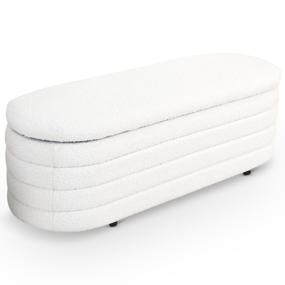 Cabana White Boucle Storage Bench from Midinmod - Luna Furniture