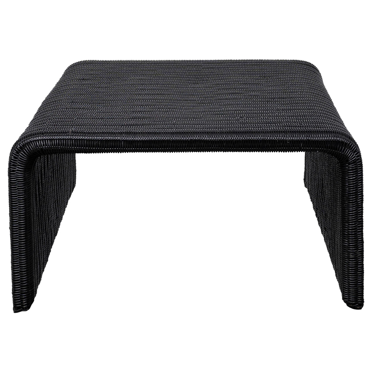 Cahya Black 2-Piece Rattan Coffee and End Table Set from Coaster - Luna Furniture