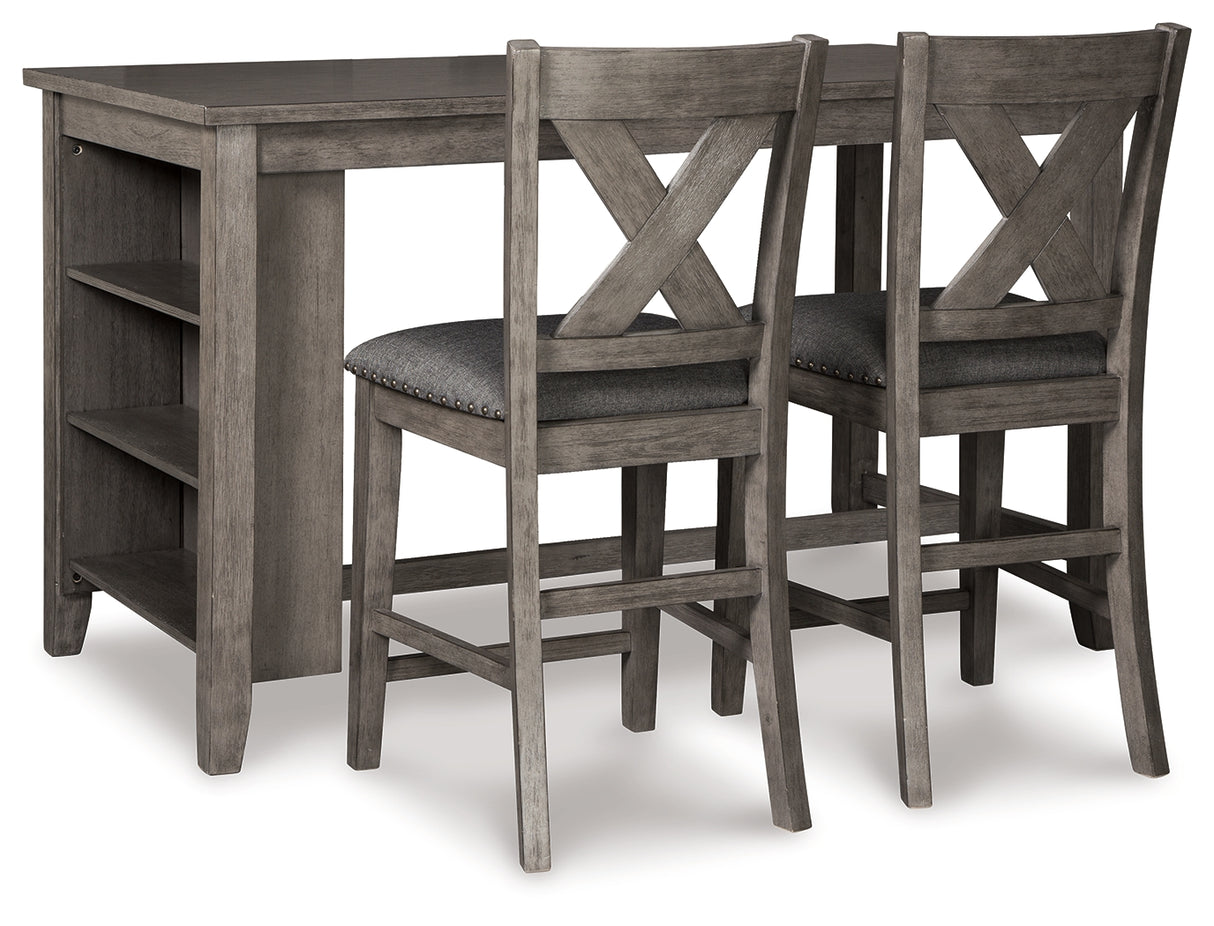 Caitbrook Counter Height Dining Table and 2 Barstools in Gray from Ashley - Luna Furniture