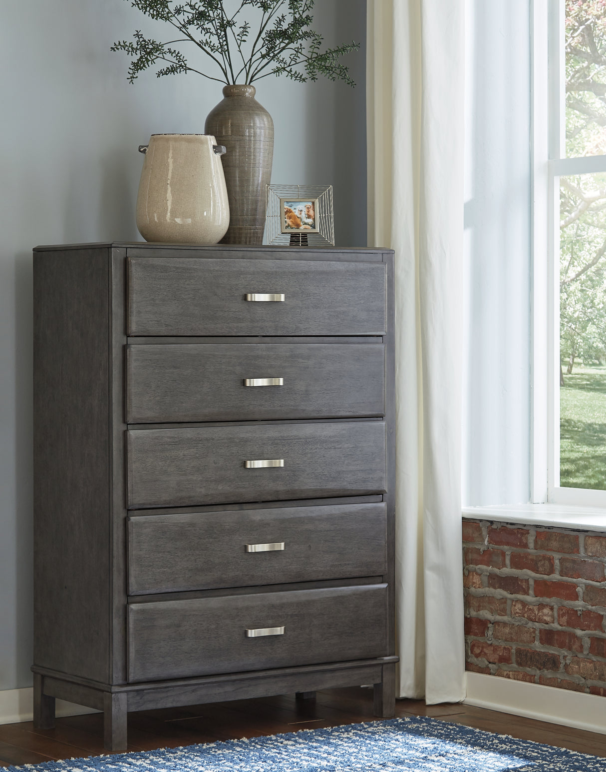 Caitbrook Gray King Storage Bed, Chest and 2 Nightstands from Ashley - Luna Furniture