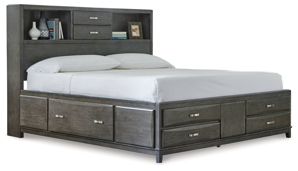 Caitbrook Gray King Storage Bed, Chest and 2 Nightstands from Ashley - Luna Furniture