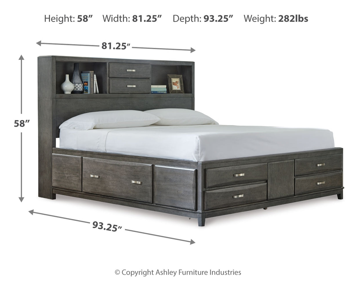 Caitbrook Gray King Storage Bed, Chest and 2 Nightstands from Ashley - Luna Furniture