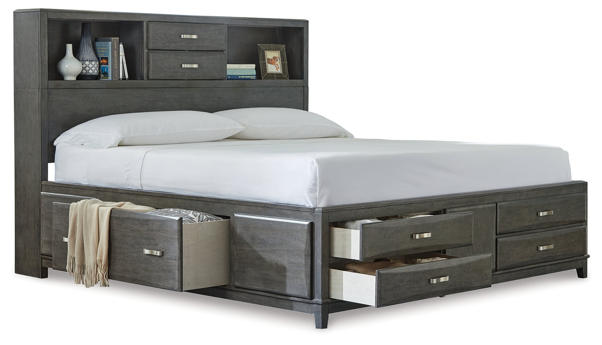 Caitbrook Gray Queen Storage Bed, 2 Chests and 2 Nightstands from Ashley - Luna Furniture