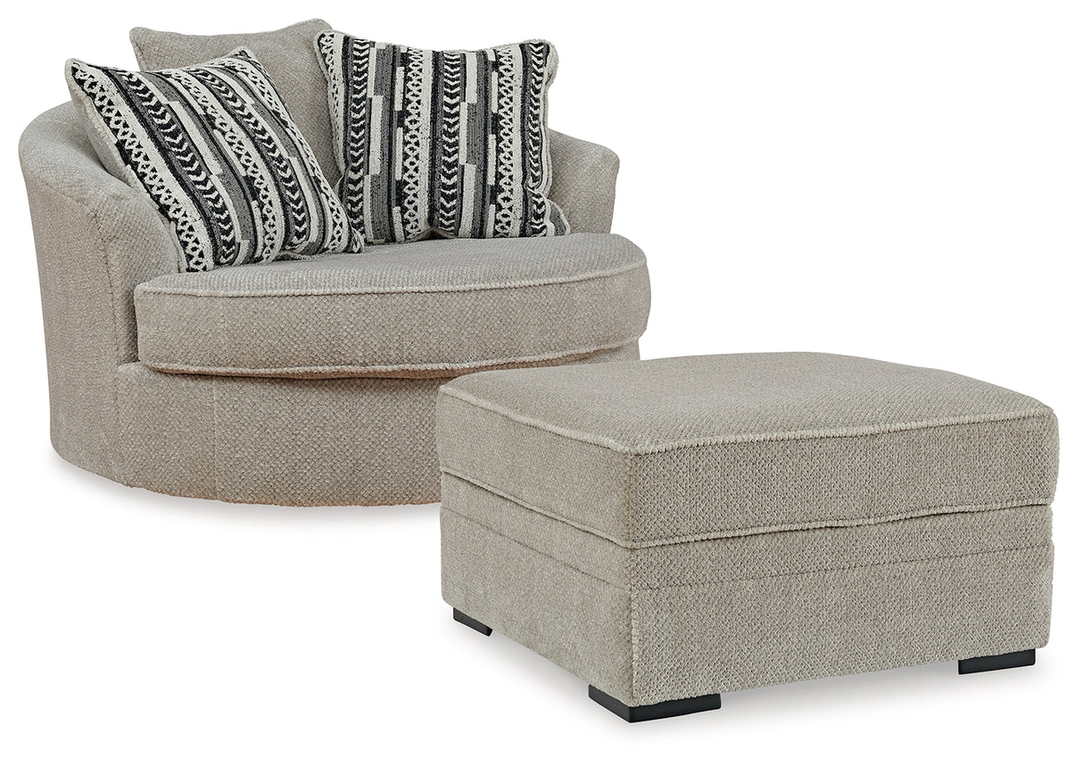 Calnita Chair and Ottoman in Sisal from Ashley Furniture - Luna Furniture