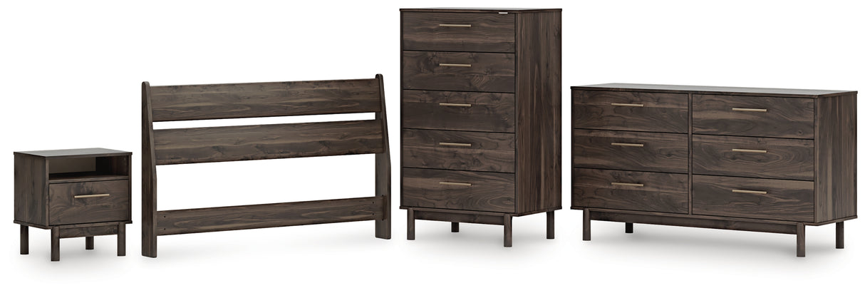 Calverson Mocha Full Panel Headboard with Dresser, Chest and Nightstand from Ashley - Luna Furniture