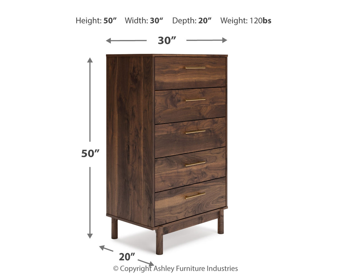 Calverson Mocha Full Panel Headboard with Dresser, Chest and Nightstand from Ashley - Luna Furniture