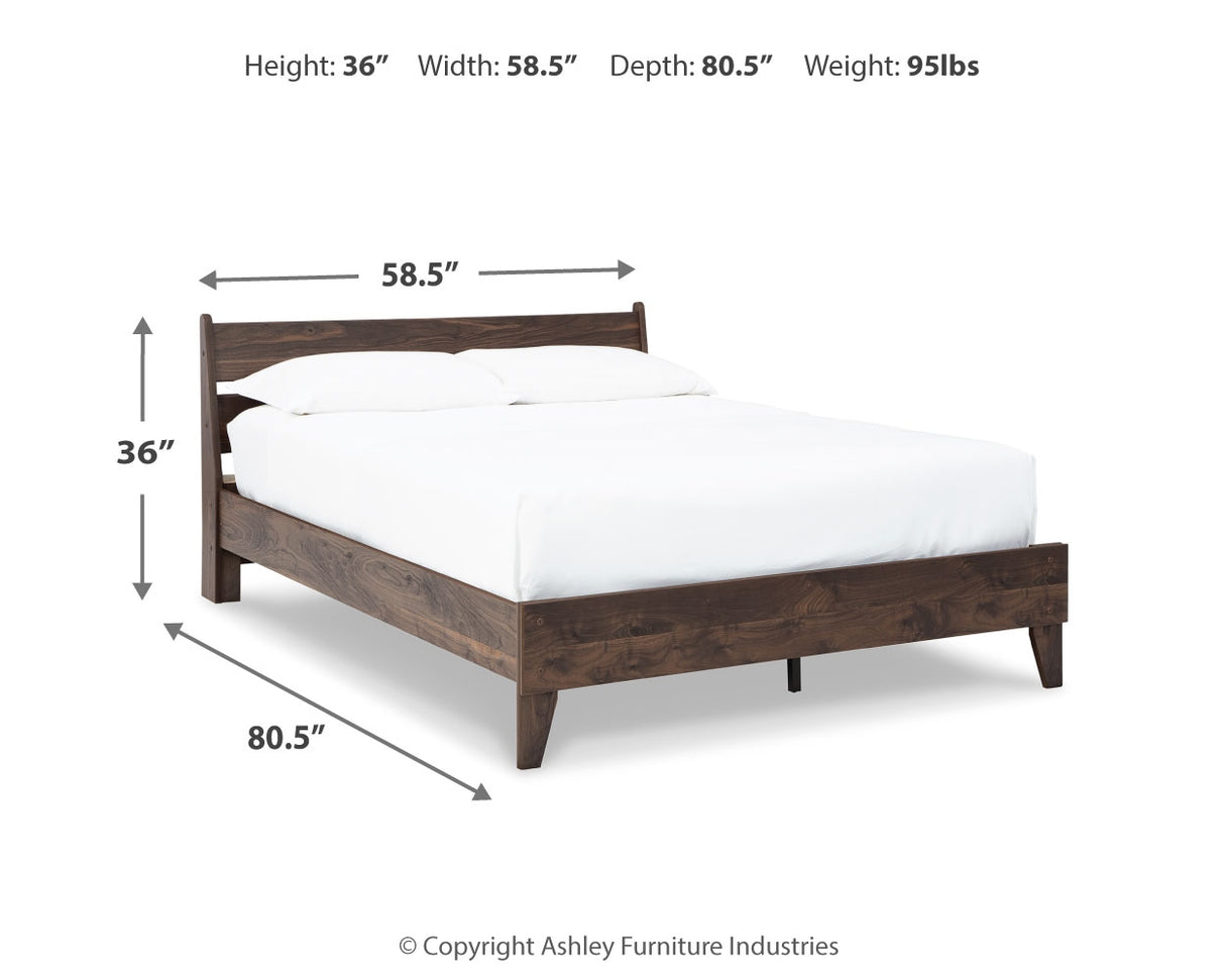 Calverson Mocha Full Platform Bed with Dresser, Chest and 2 Nightstands from Ashley Furniture - Luna Furniture