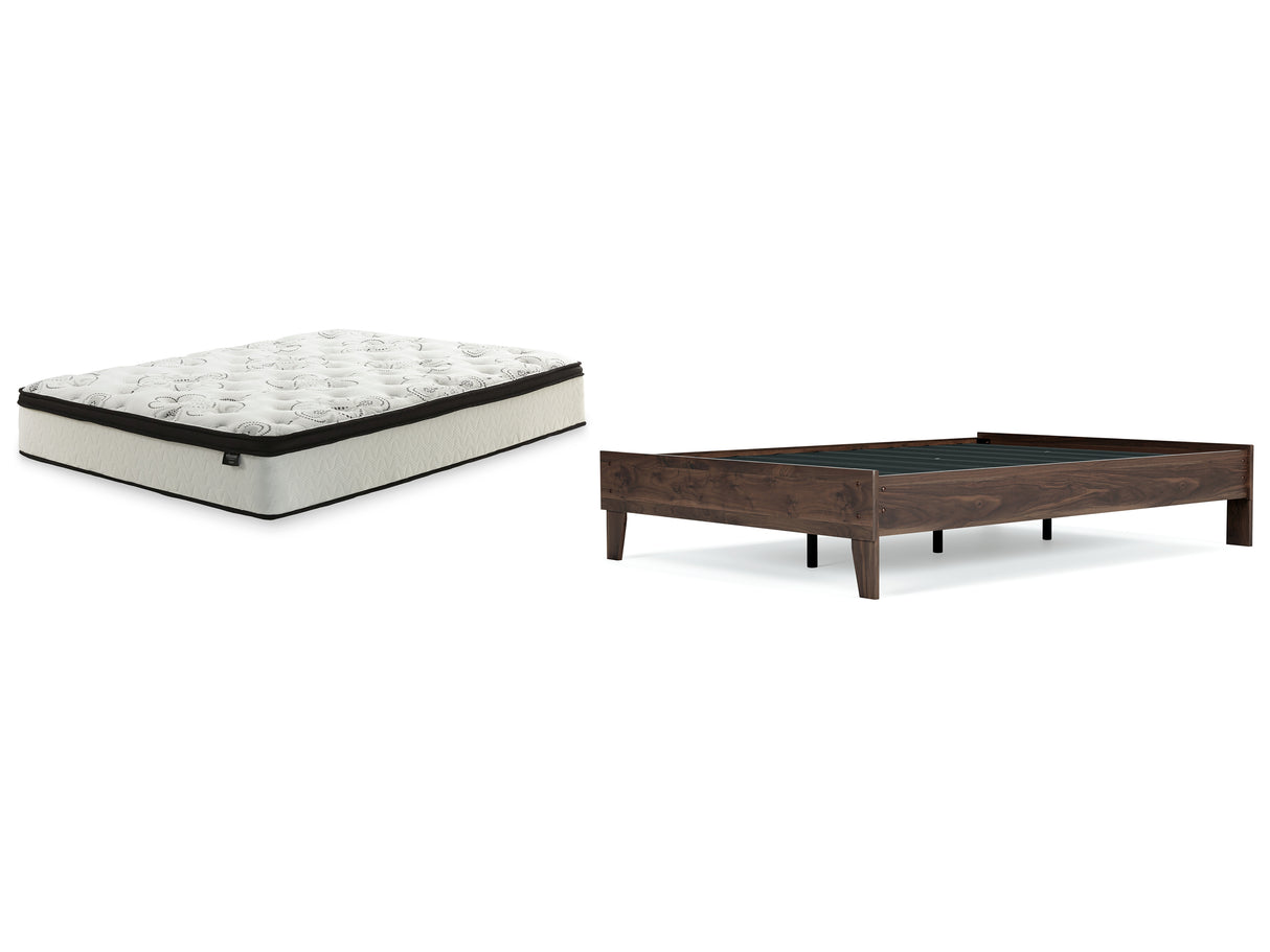 Calverson Full Platform Bed with Mattress in Mocha from Ashley - Luna Furniture
