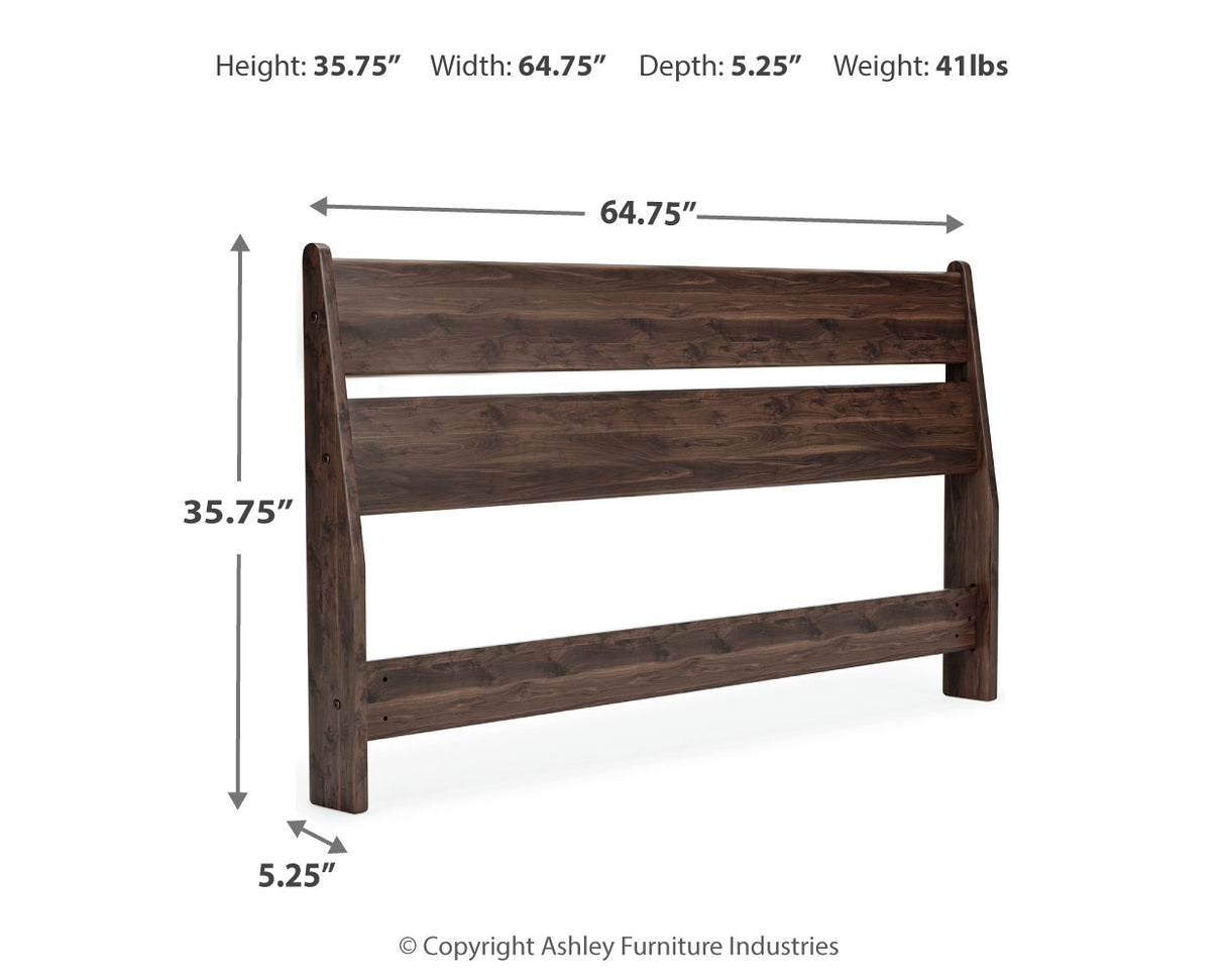 Calverson Mocha Queen Panel Headboard with Dresser and 2 Nightstands from Ashley Furniture - Luna Furniture