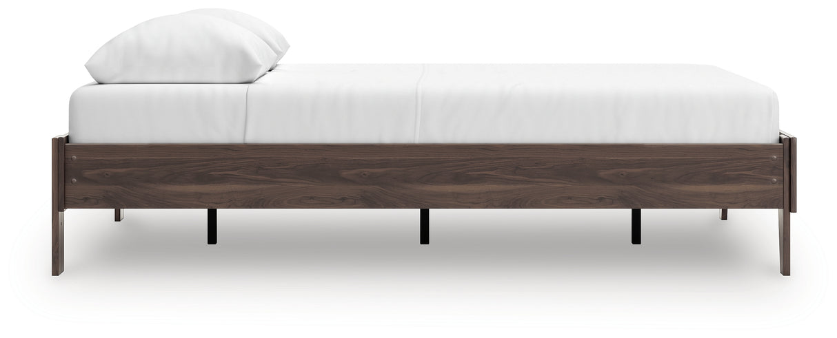 Calverson Mocha Queen Platform Bed with Dresser from Ashley Furniture - Luna Furniture
