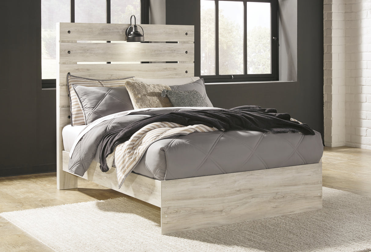 Cambeck Full Panel Bed with Dresser in Whitewash from Ashley - Luna Furniture