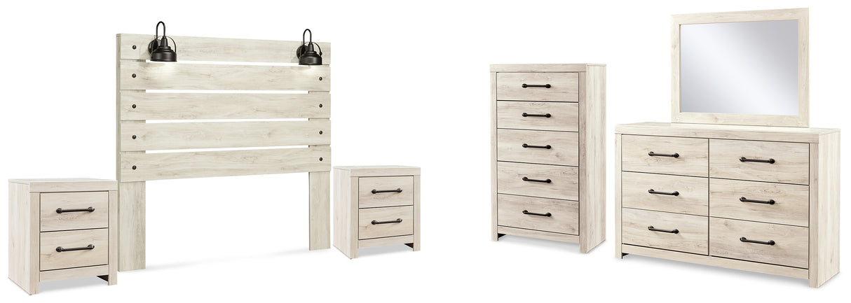 Cambeck Whitewash Queen Panel Headboard, Dresser, Mirror, Chest and 2 Nightstands from Ashley - Luna Furniture