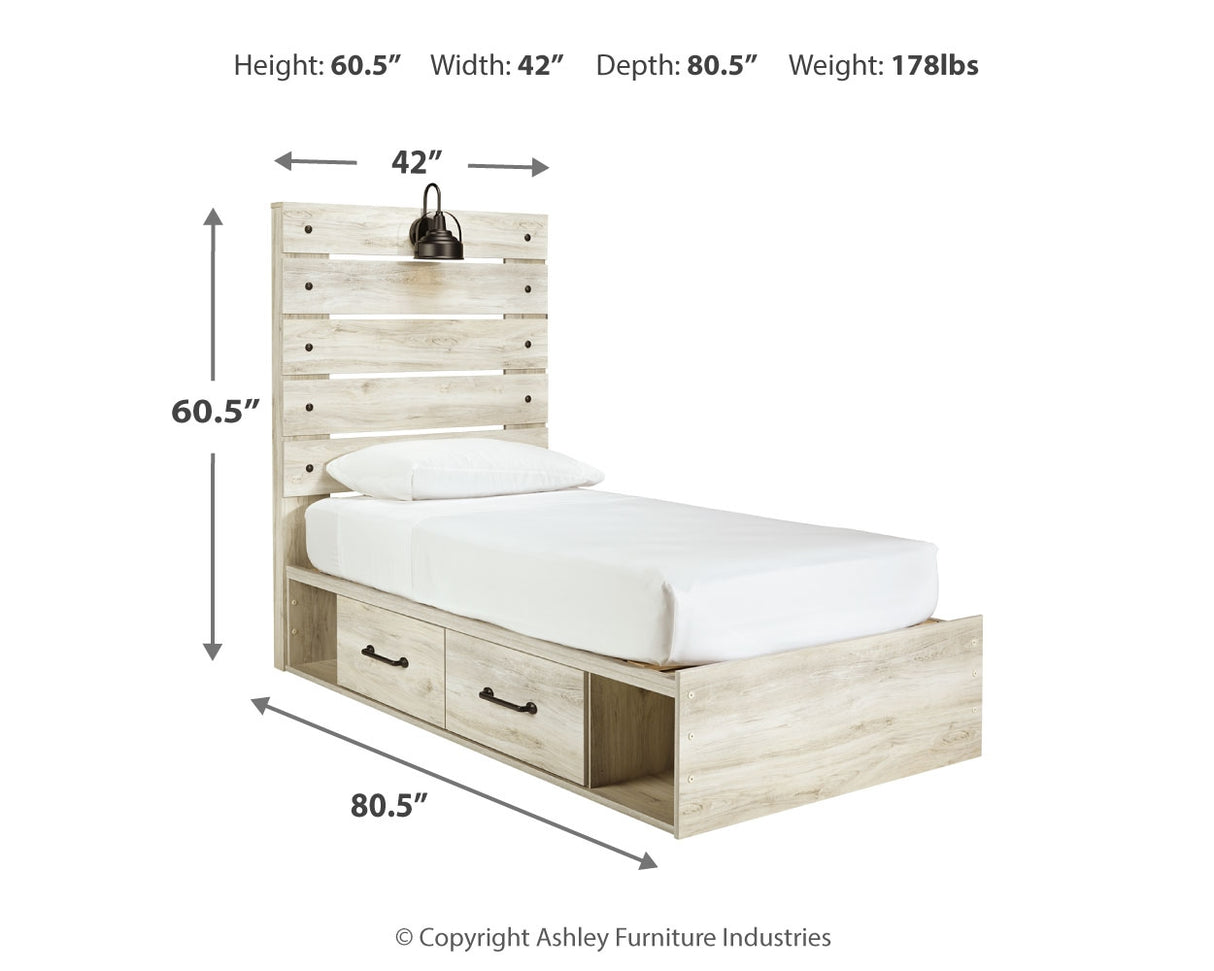 Cambeck Whitewash Twin Panel Bed, Dresser, Chest and Nightstand from Ashley - Luna Furniture