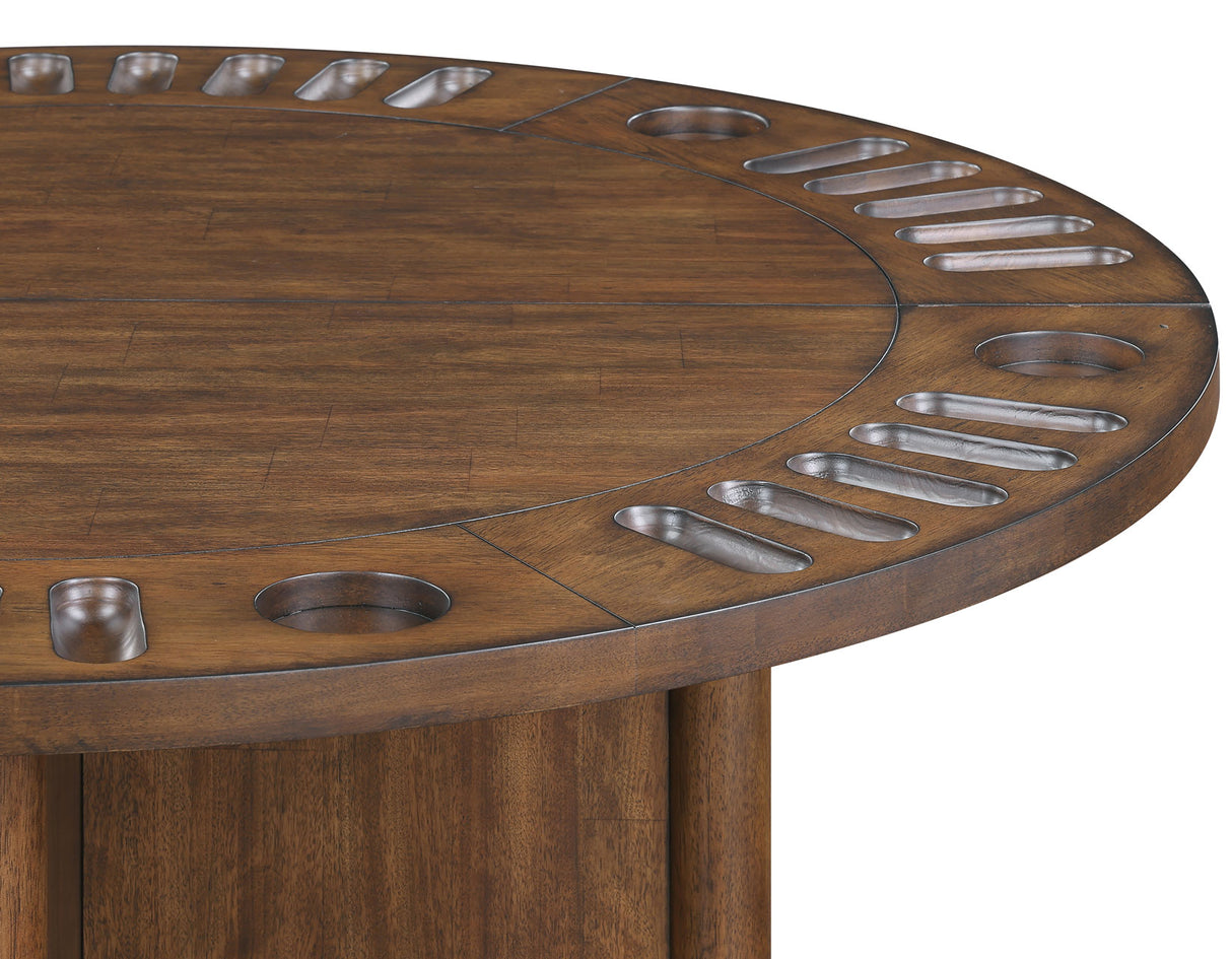 Cambridge Burnished Chestnut Dining Set with Folding Removable Game Top from Steve Silver - Luna Furniture