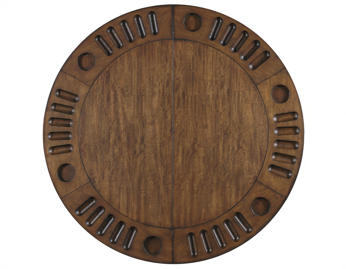 Cambridge Burnished Chestnut Dining Set with Folding Removable Game Top from Steve Silver - Luna Furniture