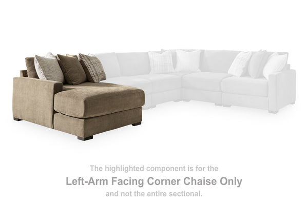 Camellia-Court Coffee Left-Arm Facing Corner Chaise