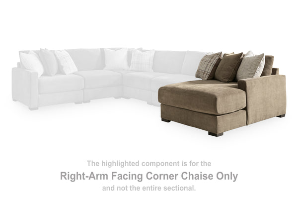 Camellia-Court Coffee Right-Arm Facing Corner Chaise