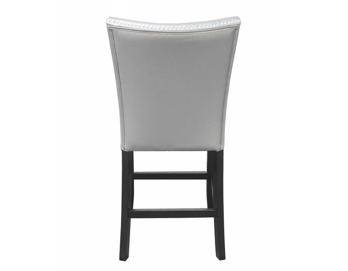 Camila 24″ Counter Stool, Silver Leatherette, Set of 2 from Steve Silver - Luna Furniture