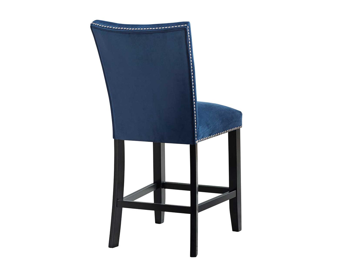 Camila Counter Stool, Blue Velvet, Set of 2 from Steve Silver - Luna Furniture