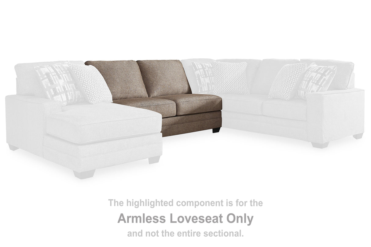 Cannonbrook Nutmeg Armless Loveseat from Ashley - Luna Furniture