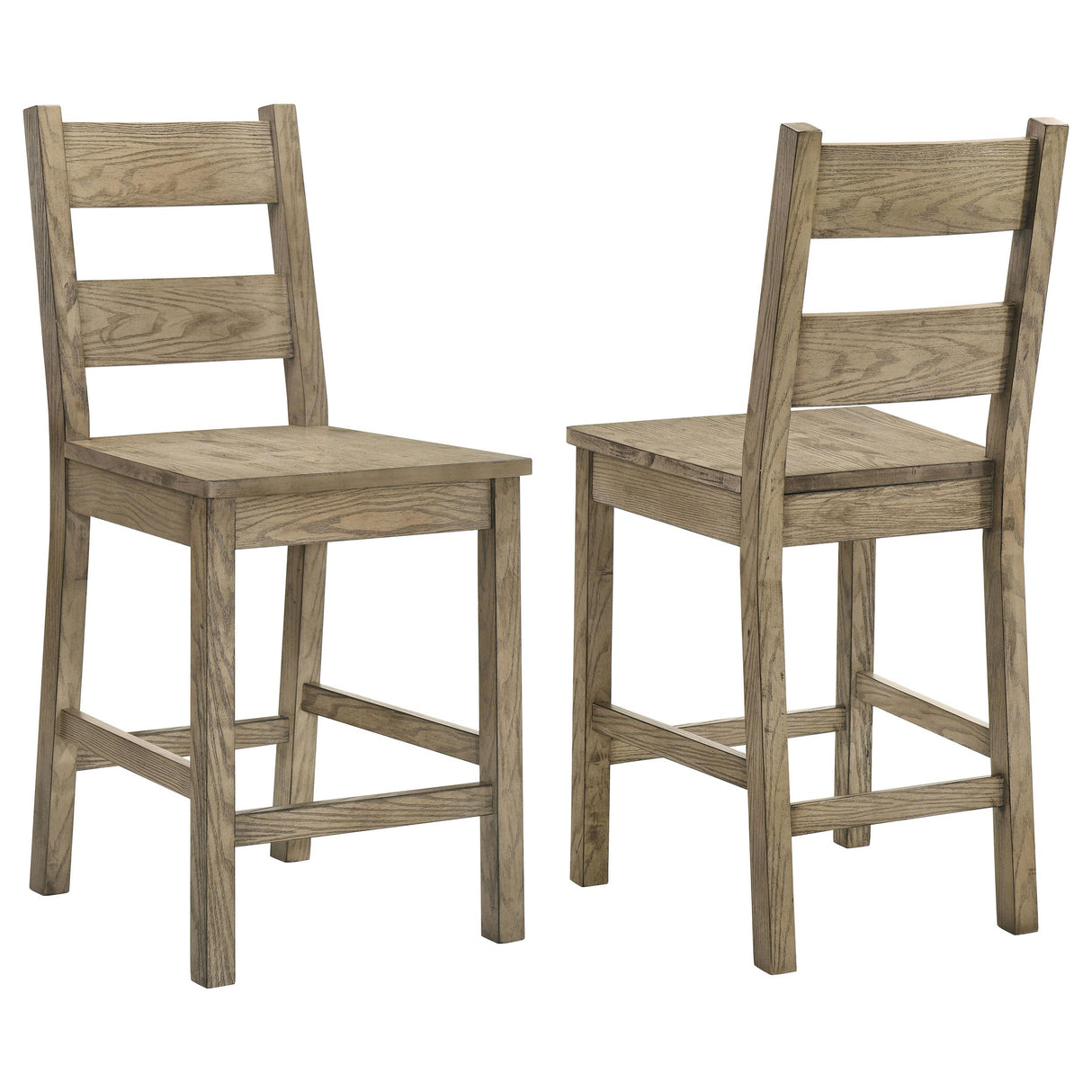 Cardova Vineyard Oak Counter Height Dining Chair, Set of 2 from Coaster - Luna Furniture