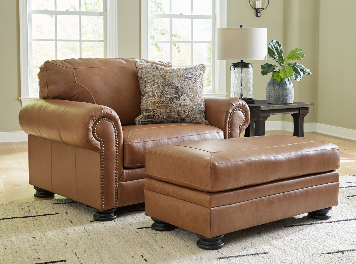 Carianna Chair and Ottoman in Caramel from Ashley - Luna Furniture