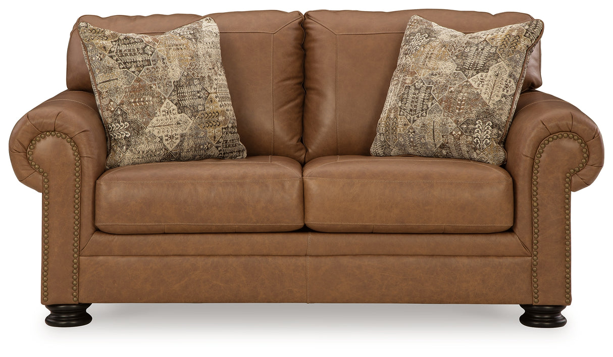 Carianna Sofa, Loveseat, Chair and Ottoman in Caramel from Ashley - Luna Furniture