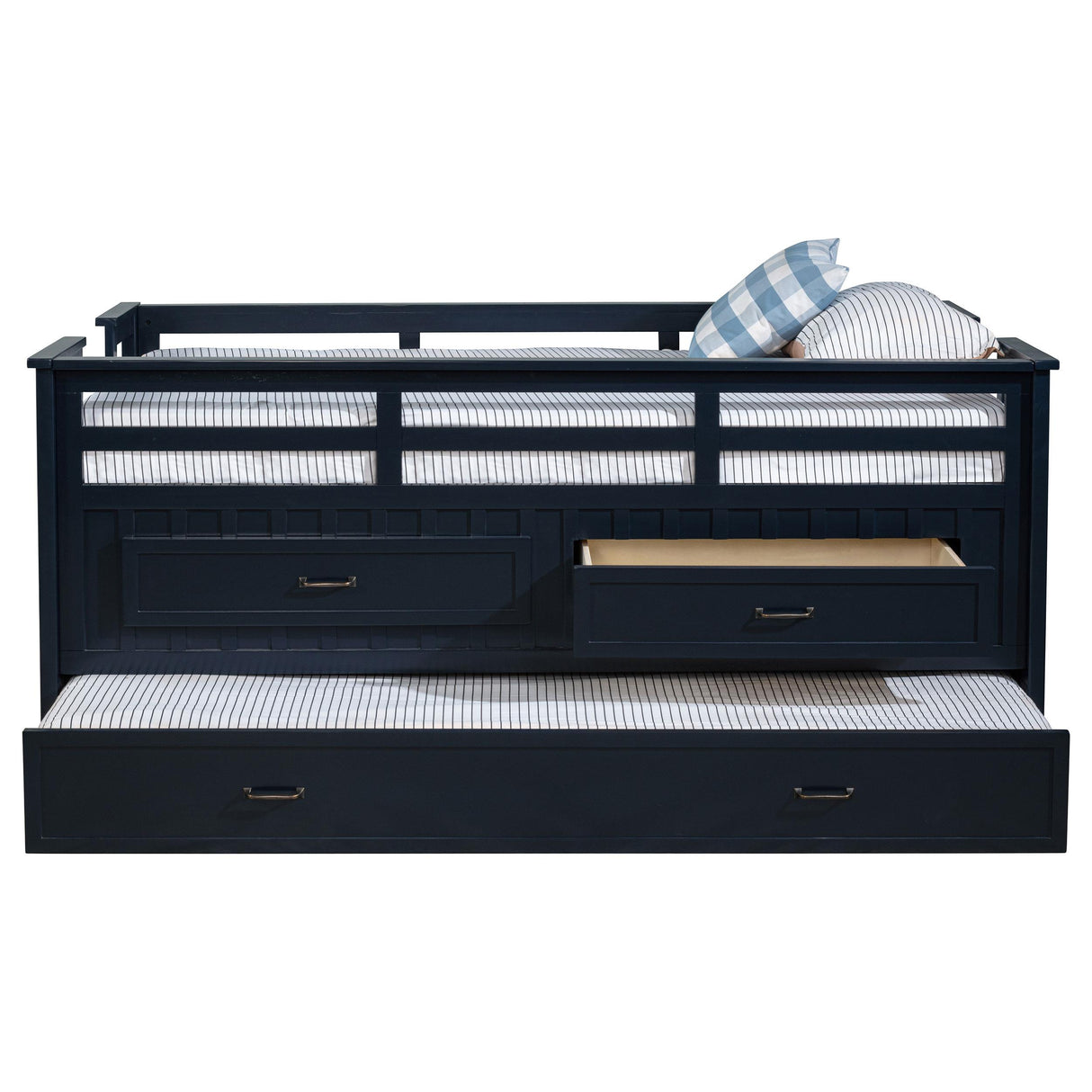 Carlsbad Navy Blue Wood Twin Captains Bed With Trundle from Coaster - Luna Furniture
