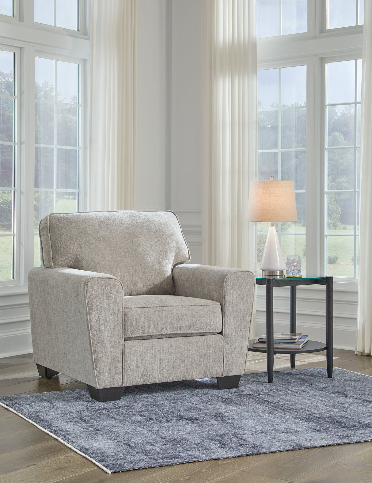 Cashton Chair and Ottoman in Ice from Ashley - Luna Furniture