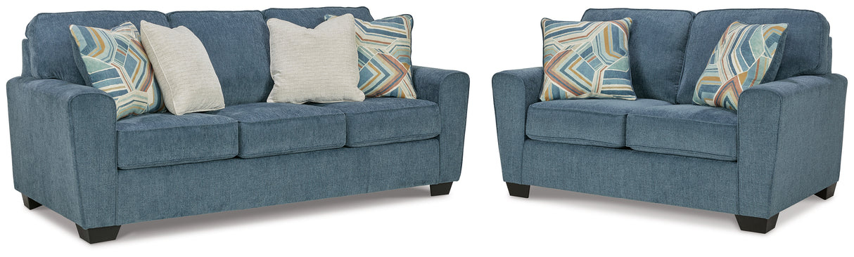Cashton Sofa and Loveseat in Blue from Ashley Furniture - Luna Furniture