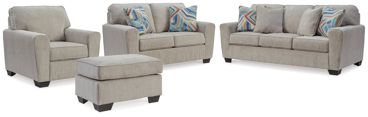 Cashton Sofa, Loveseat, Chair and Ottoman in Ice from Ashley - Luna Furniture