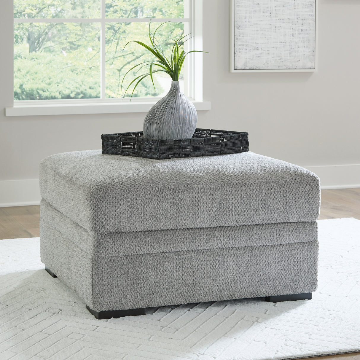 Casselbury Cement 2-Piece Sectional with Ottoman from Ashley - Luna Furniture
