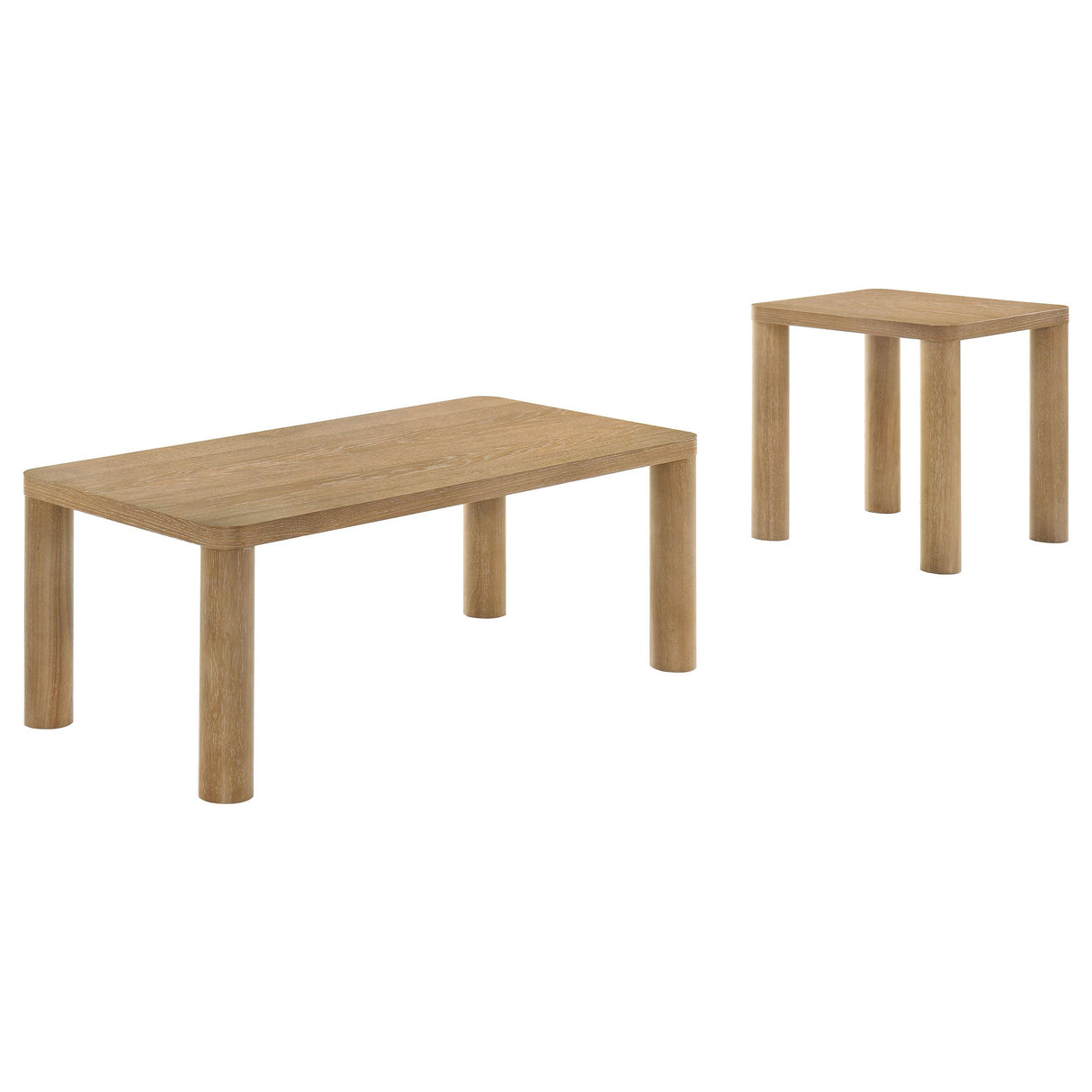 Castlewood Light Oak 2-Piece Cocktail Coffee Table Set from Coaster - Luna Furniture