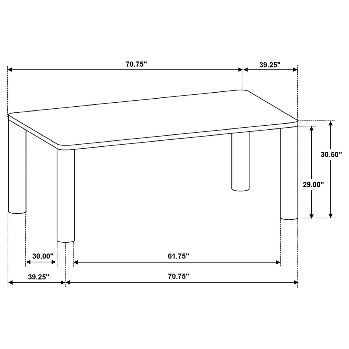 Castlewood 5-piece 71-inch Rectangular Dining Set Brown Oak from Coaster - Luna Furniture