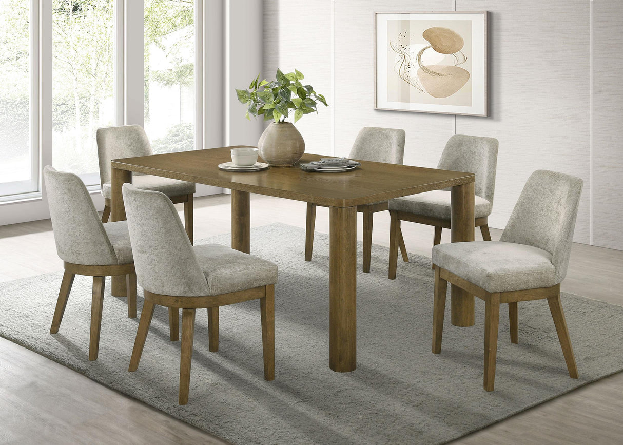 Castlewood 7-piece 71-inch Rectangular Dining Set Brown Oak from Coaster - Luna Furniture