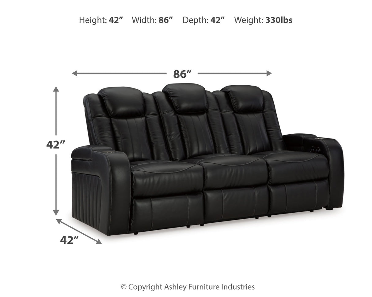 Caveman Den Sofa, Loveseat and Recliner in Midnight from Ashley - Luna Furniture