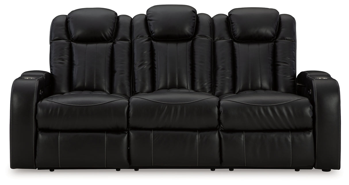 Caveman Den Sofa, Loveseat and Recliner in Midnight from Ashley - Luna Furniture