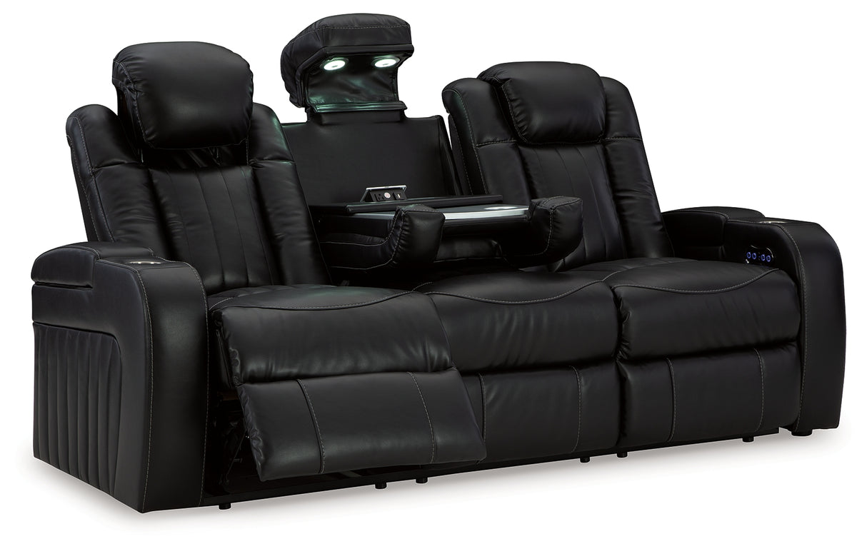 Caveman Den Sofa, Loveseat and Recliner in Midnight from Ashley - Luna Furniture
