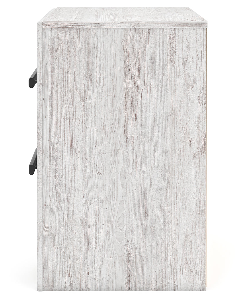 Cayboni Twin Panel Bed with Mirrored Dresser, Chest and Nightstand in Whitewash from Ashley - Luna Furniture