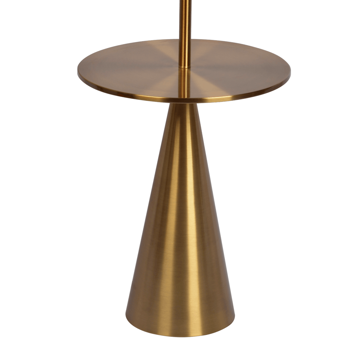 Celestial Modern Floor Lamp with Brass Accent Table with Large White Shade from Ashcroft Furniture - Luna Furniture