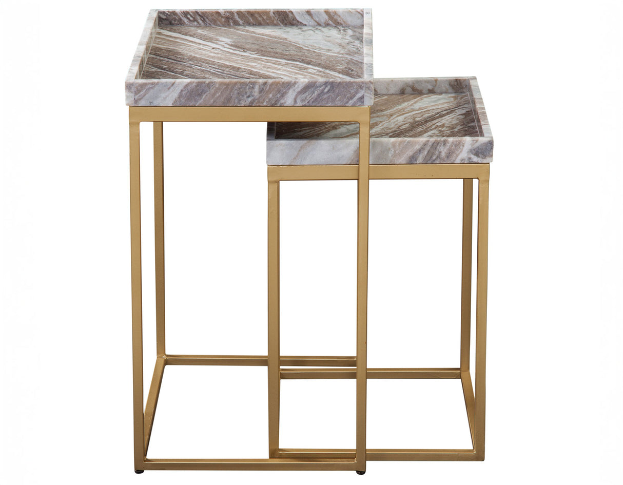 Chantel Brown Solid Marble Top Nesting Tables from Steve Silver - Luna Furniture