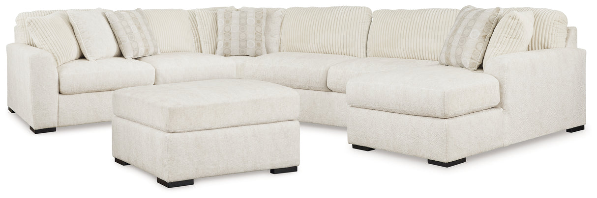 Chessington Ivory 4-Piece Sectional with Ottoman in Ivory from Ashley - Luna Furniture