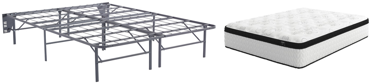 Chime 12 Inch Hybrid 12 Inch Hybrid Mattress with Foundation in White from Ashley - Luna Furniture