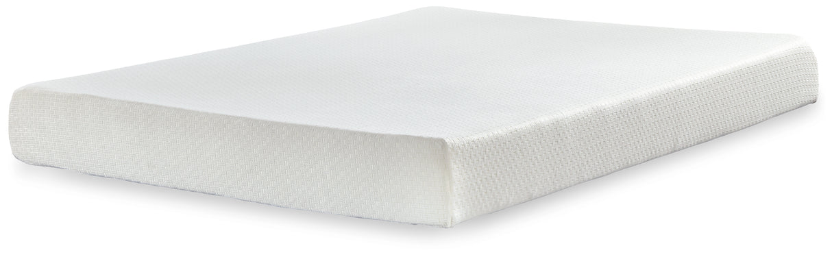 Chime 8 Inch Memory Foam Mattress with Adjustable Base in White from Ashley - Luna Furniture