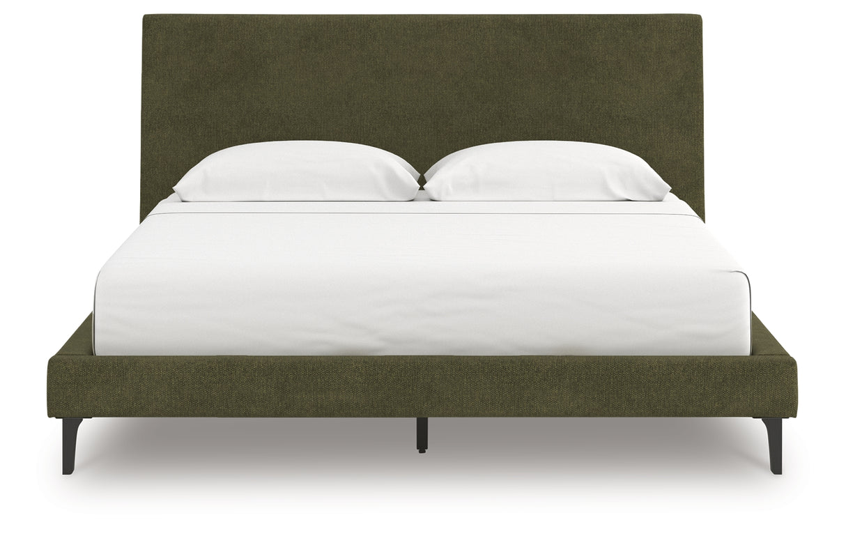 Chirason Sage Green California King Upholstered Bed with Roll Slats from Ashley - Luna Furniture
