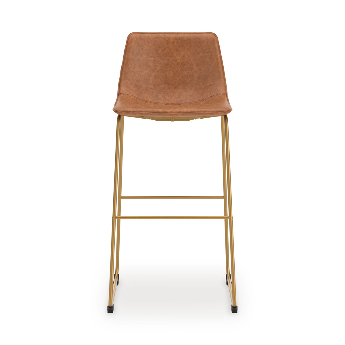 Ciabori Brown/Gold Bar Height Bar Stool, Set of 2 from Ashley - Luna Furniture