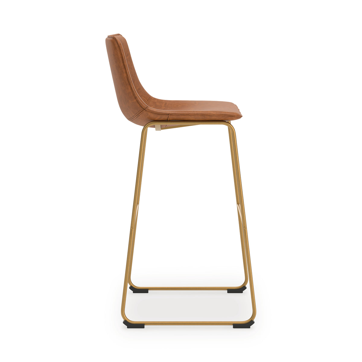 Ciabori Brown/Gold Bar Height Bar Stool, Set of 2 from Ashley - Luna Furniture