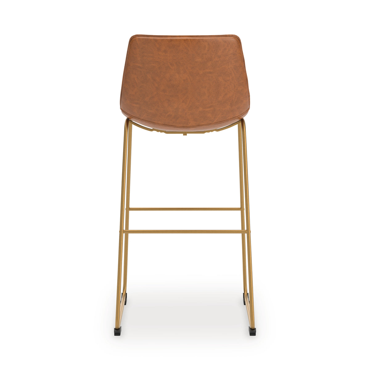 Ciabori Brown/Gold Bar Height Bar Stool, Set of 2 from Ashley - Luna Furniture