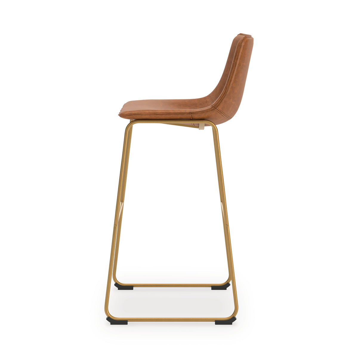 Ciabori Brown/Gold Bar Height Bar Stool, Set of 2 from Ashley - Luna Furniture