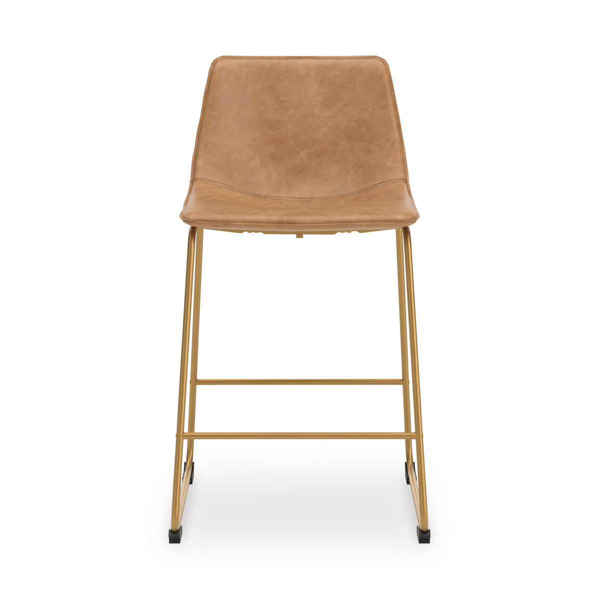 Ciabori Toast/Gold Bar Height Bar Stool, Set of 2 from Ashley Furniture - Luna Furniture